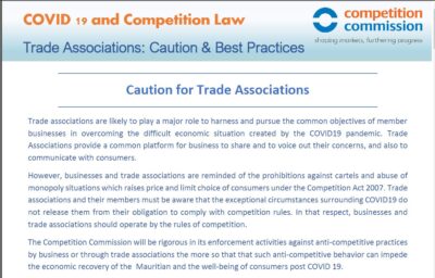 COVID19: Caution and best practices for Trade Associations